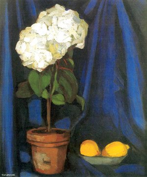 Tamara de Lempicka (inspired by) - Bouquet of Hortensias and Lemon, c.1922