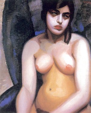 Tamara de Lempicka (inspired by) - Nude Blue Background, 1923