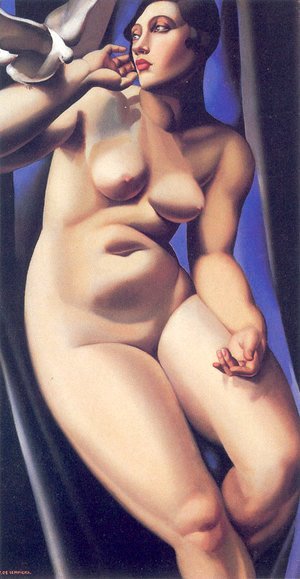 Tamara de Lempicka (inspired by) - Nude with Dove, 1928
