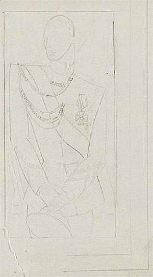 Tamara de Lempicka (inspired by) - Study for the Portrait of the Grand Duke  (IIEtude pour le Portrait du Grand Duc II)