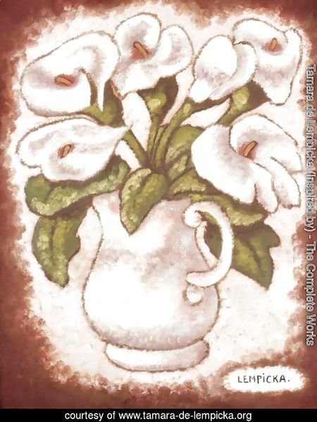 Vase with Arums (Vase avec des fleurs d'ARUMS