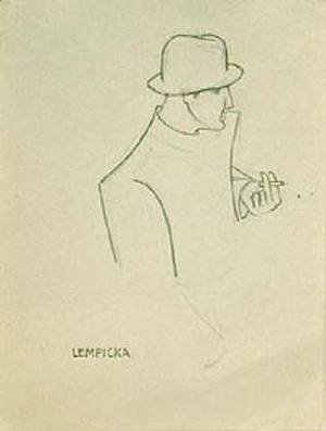 Tamara de Lempicka (inspired by) - At the Cafe, Man with a Cigarette (Au cafe, homme a la cigarette)